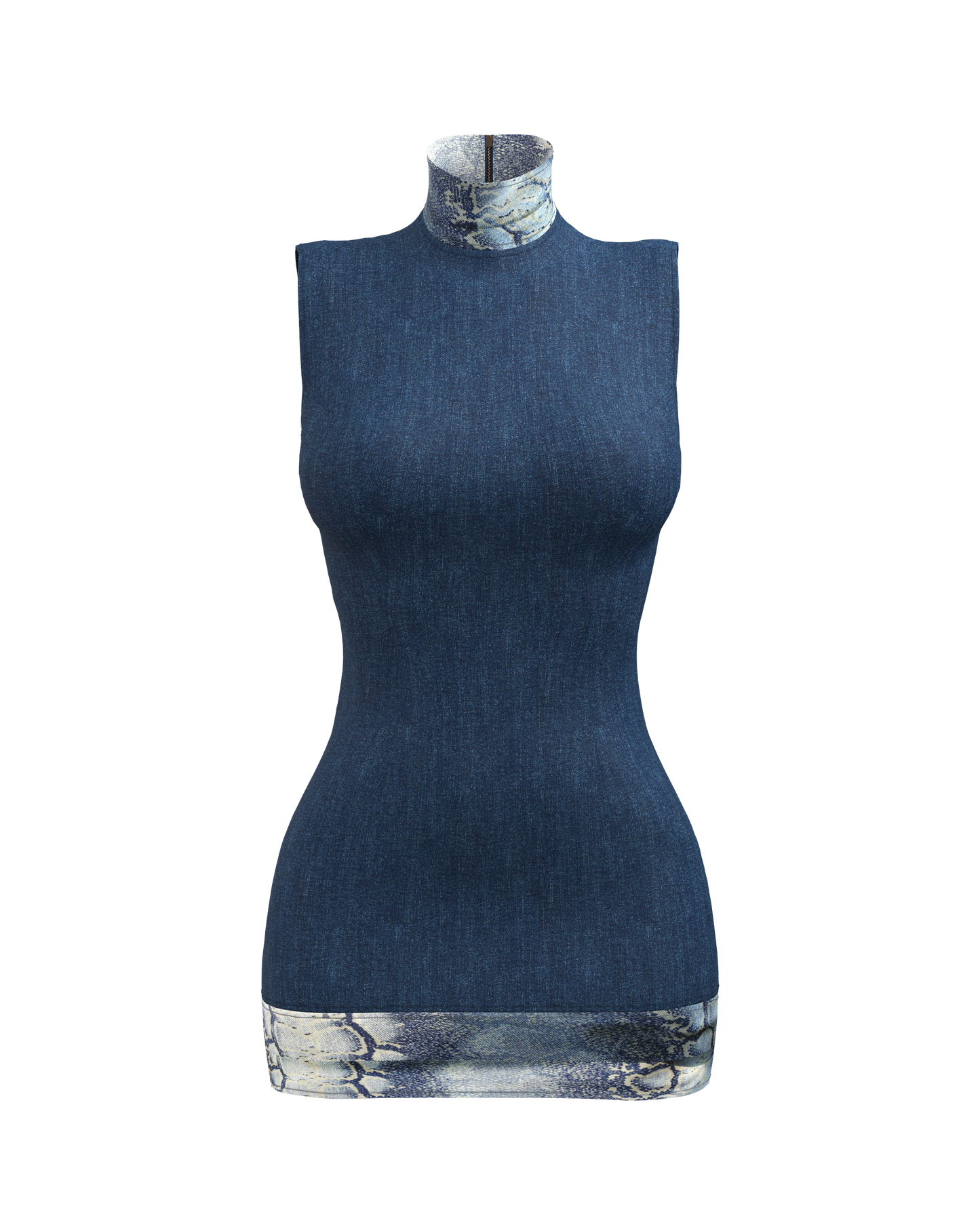 SNOB | TWO-TONE JEAN CUTOUT DRESS (PRE-ORDER ESTIMATED SHIP DATE (9/24)