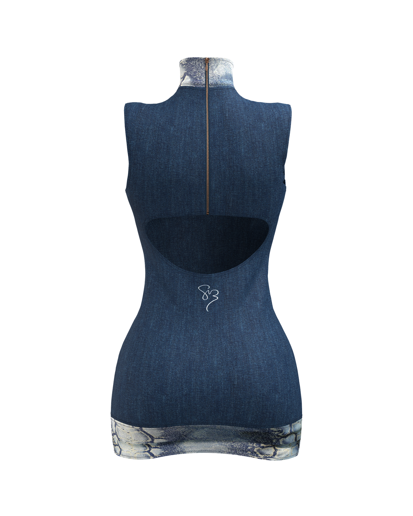 SNOB | TWO-TONE JEAN CUTOUT DRESS (PRE-ORDER ESTIMATED SHIP DATE (9/24)