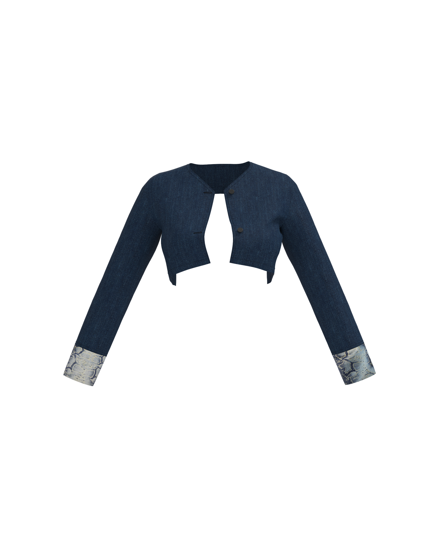 SNOB | TWO-TONE JEAN CURVE BACK CROP JACKET (PRE-ORDER ESTIMATED SHIP DATE (9/24)